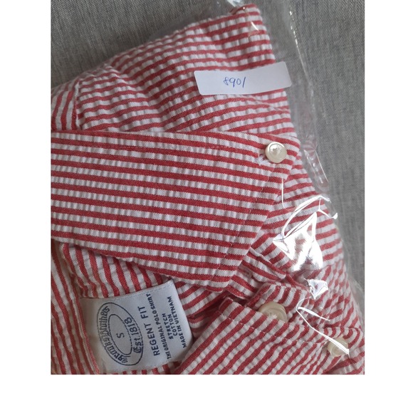 Brooks Brothers Regent Fit Red Stripe Wrinkle Seersucker Button Down Shirt Men S - Picture 9 of 9
